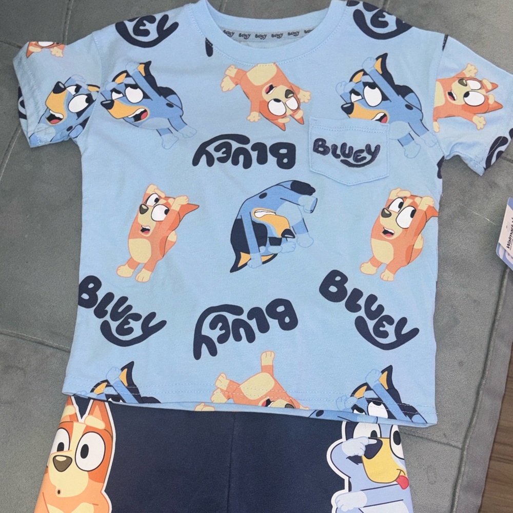 Kids Bluey Cartoon Character Set